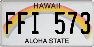 HI license plate FFI573