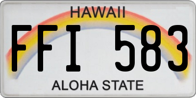 HI license plate FFI583