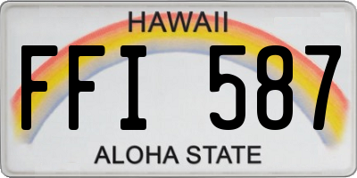HI license plate FFI587