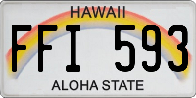 HI license plate FFI593