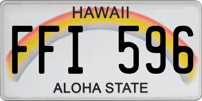 HI license plate FFI596