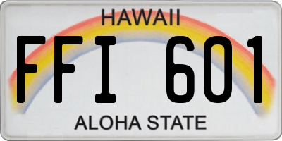 HI license plate FFI601