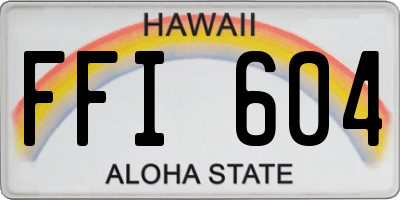 HI license plate FFI604