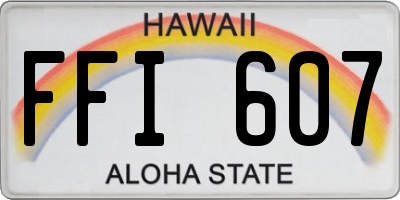 HI license plate FFI607
