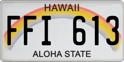 HI license plate FFI613