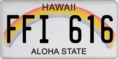 HI license plate FFI616