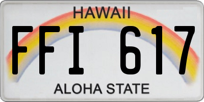 HI license plate FFI617