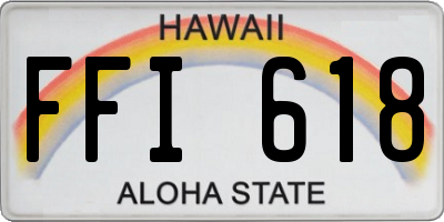 HI license plate FFI618