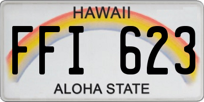 HI license plate FFI623