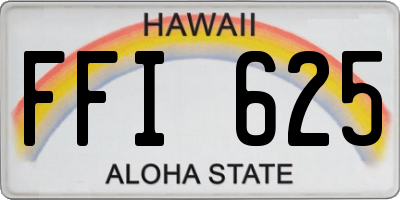 HI license plate FFI625
