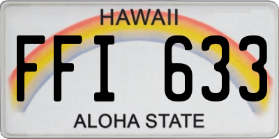 HI license plate FFI633
