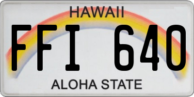 HI license plate FFI640