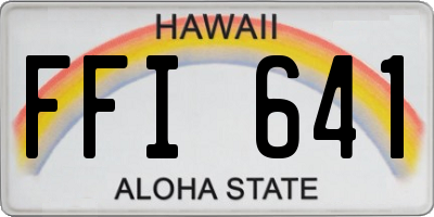 HI license plate FFI641