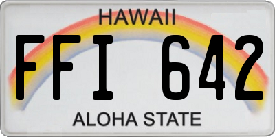 HI license plate FFI642