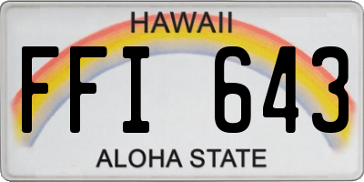HI license plate FFI643