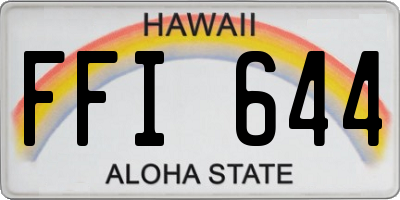 HI license plate FFI644