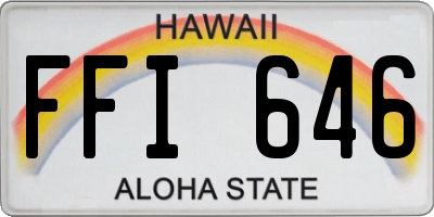 HI license plate FFI646