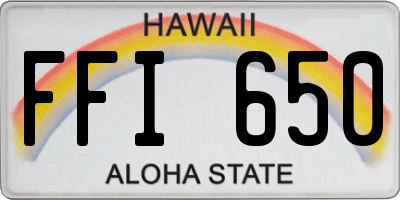 HI license plate FFI650