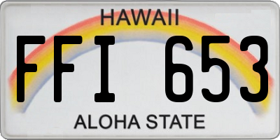 HI license plate FFI653