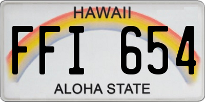 HI license plate FFI654