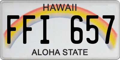 HI license plate FFI657