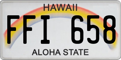 HI license plate FFI658