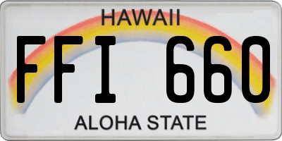 HI license plate FFI660