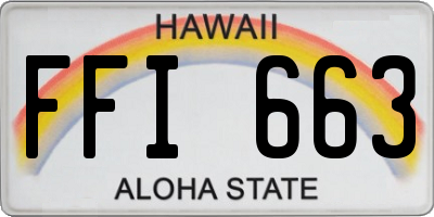HI license plate FFI663