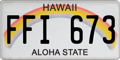 HI license plate FFI673