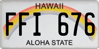 HI license plate FFI676