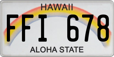 HI license plate FFI678