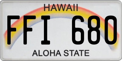 HI license plate FFI680