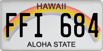 HI license plate FFI684