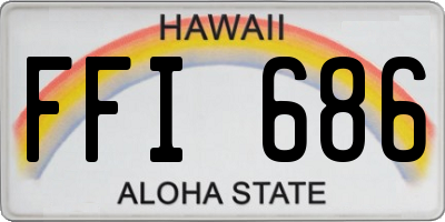 HI license plate FFI686