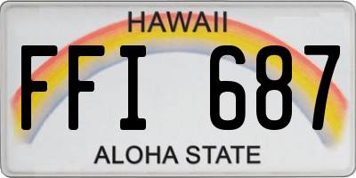 HI license plate FFI687