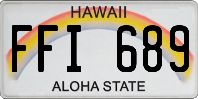 HI license plate FFI689