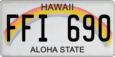 HI license plate FFI690