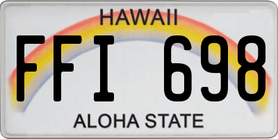 HI license plate FFI698