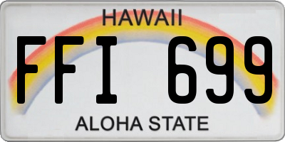 HI license plate FFI699