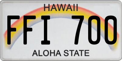 HI license plate FFI700