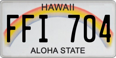 HI license plate FFI704