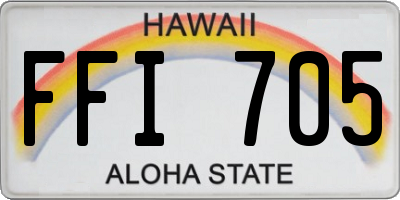 HI license plate FFI705