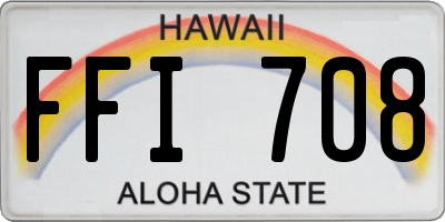 HI license plate FFI708
