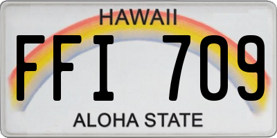 HI license plate FFI709