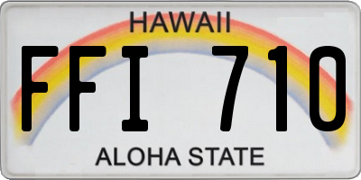 HI license plate FFI710