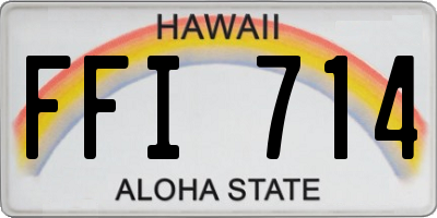 HI license plate FFI714
