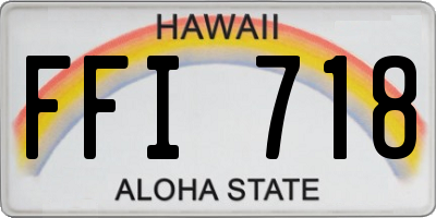 HI license plate FFI718