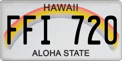 HI license plate FFI720