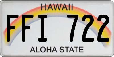 HI license plate FFI722