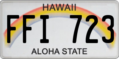 HI license plate FFI723